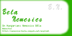 bela nemcsics business card